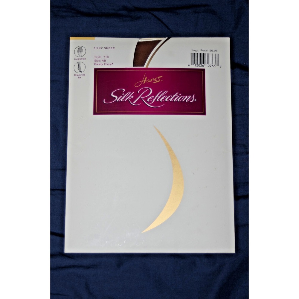Y2K NOS Hanes Silk‎ Reflections Pantyhose Barely There AB USA Sandalfoot Control